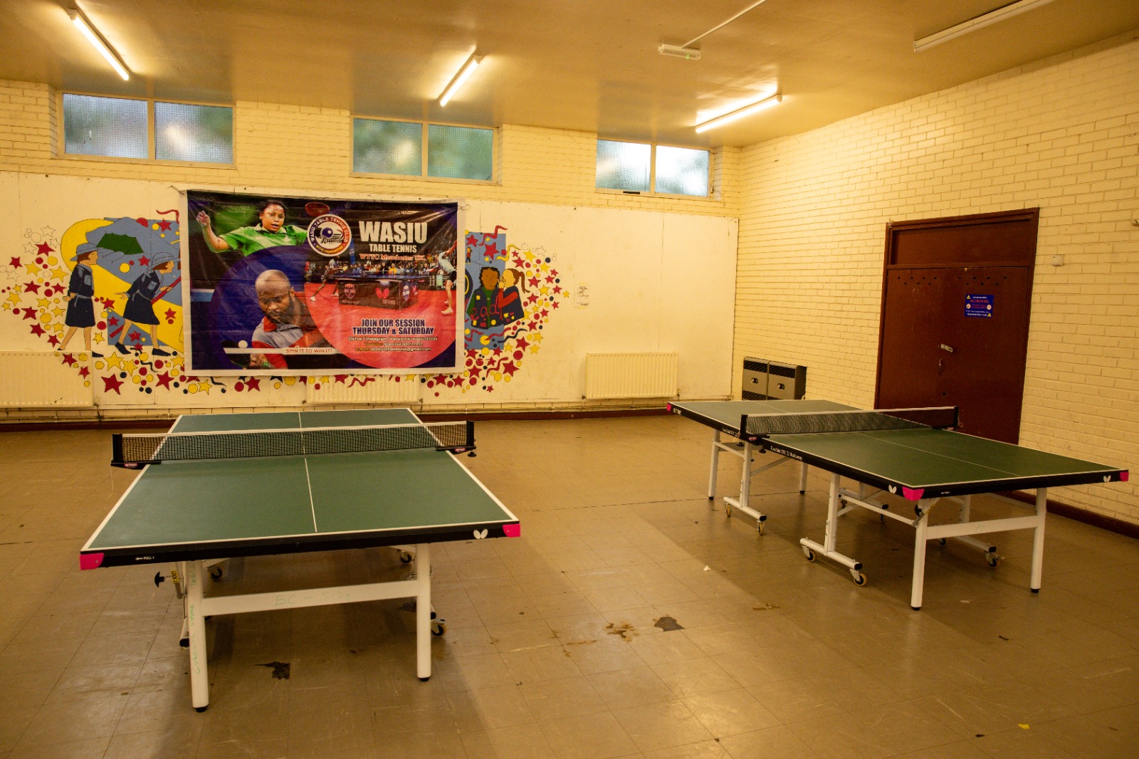 Tables ready for practice at the club